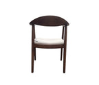 Ferno Walnut Dining Chair in Oatmeal Boucle – Wooden Frame Upholstered Seat