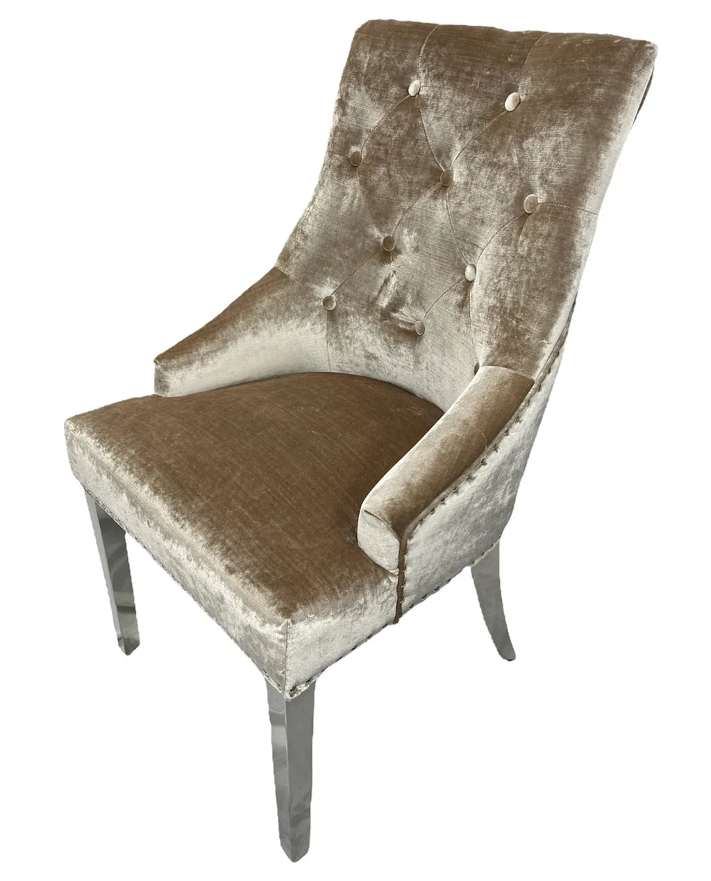 Pair Of 2 | Mayfair Dining Chairs Mink Crush Velvet