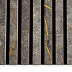 Black & Gold Acoustic Premium slatted wooden felt back wall Panels 2400mm x 600mm - x1 Panel