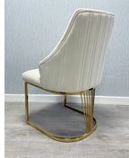 Pair Of 2 Milan Cream And Gold Dining Chair