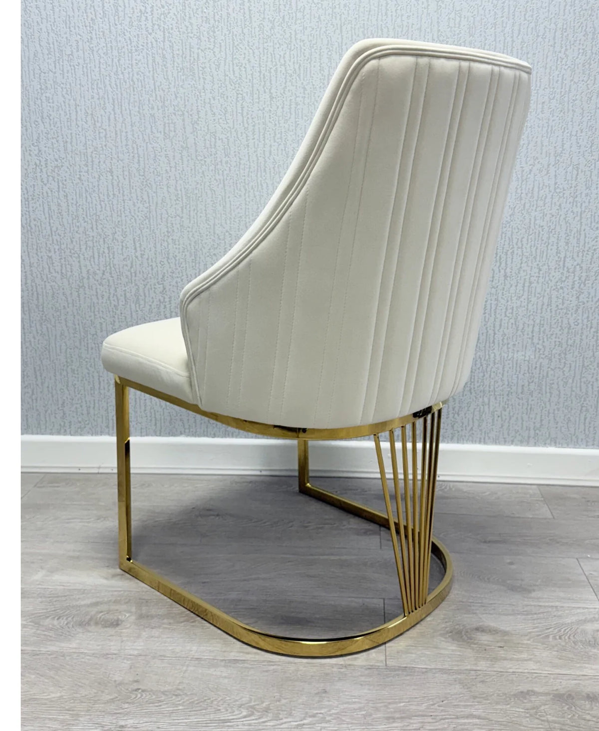 Pair Of 2 Milan Cream And Gold Dining Chair