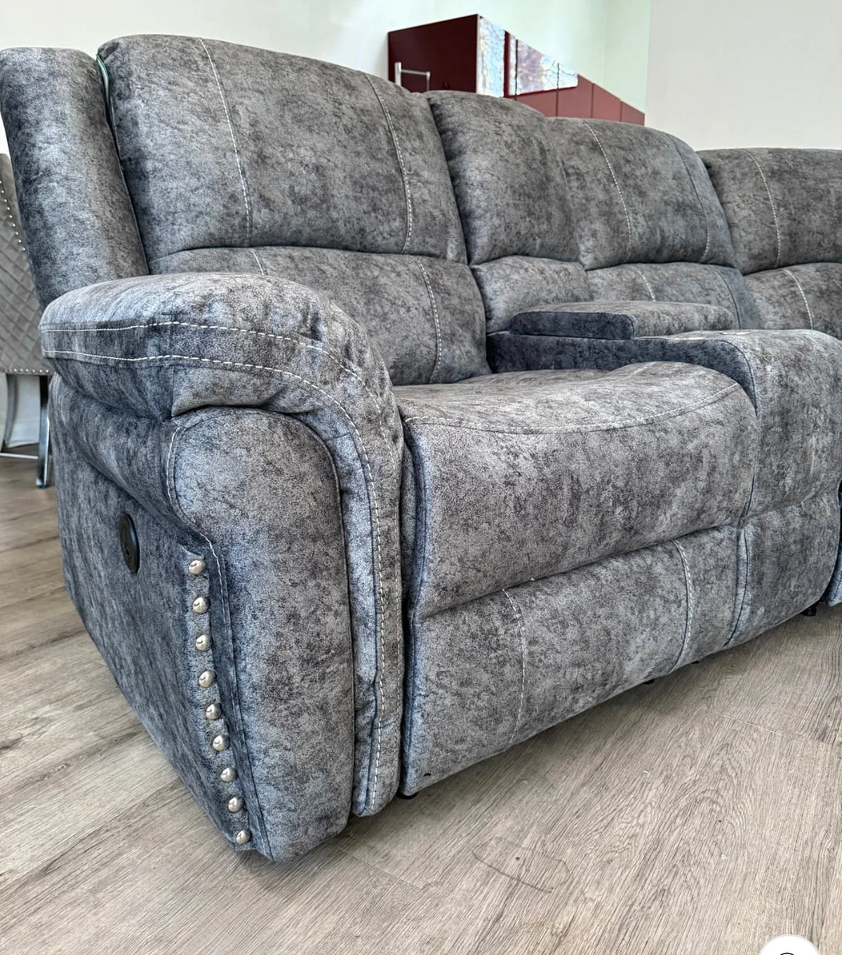Galaxy 3+2 Fabric Electric Recliner Sofa Collection With USB Port