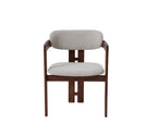 Claria Walnut Dining Chair in Oatmeal Boucle – Wooden Frame Upholstered Seat