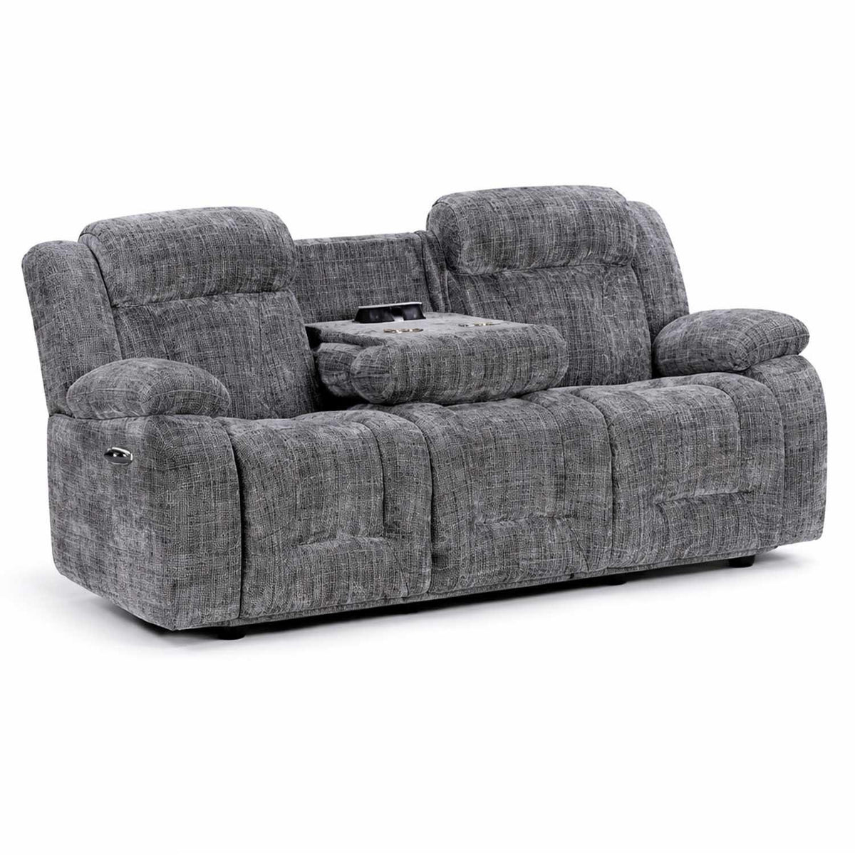 Unico Range Electric Power Grey Fabric Recliners 3, 2 Seater Armchair