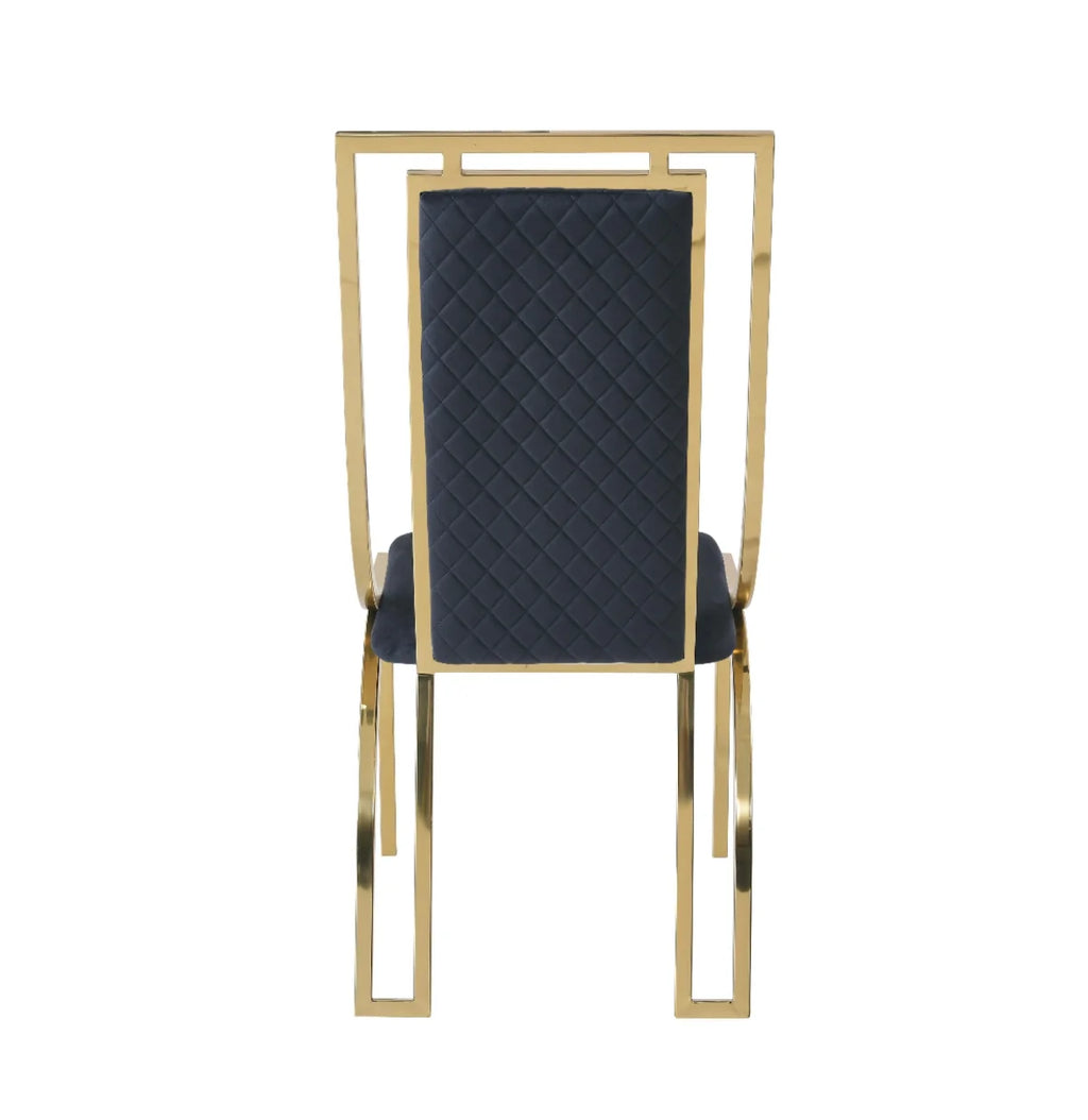 Pair of Windsor Dining Chairs Black & Gold