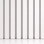 3 sided White on white felt back Acoustic Premium slatted wooden wall Panels 2400mm x 640mm - X1 Panel