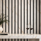 Acoustic White & Gold marble Premium wooden wall Panel 2400mm x 600mm