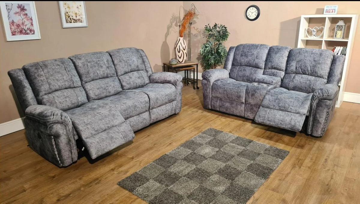Galaxy 3+2 Fabric Electric Recliner Sofa Collection With USB Port