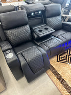 Rio 3 Seater Recliner Sofa Electric- 2 Seater Recliner Sofa Electric Black