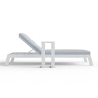 Dasia Outdoor Sun Lounger – White Aluminium Garden Recliner