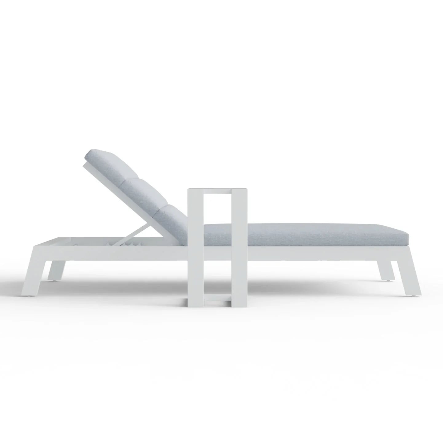 Dasia Outdoor Sun Lounger – White Aluminium Garden Recliner