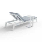 Dasia Outdoor Sun Lounger – White Aluminium Garden Recliner