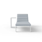 Dasia Outdoor Sun Lounger – White Aluminium Garden Recliner