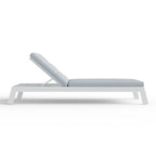 Dasia Outdoor Sun Lounger – White Aluminium Garden Recliner
