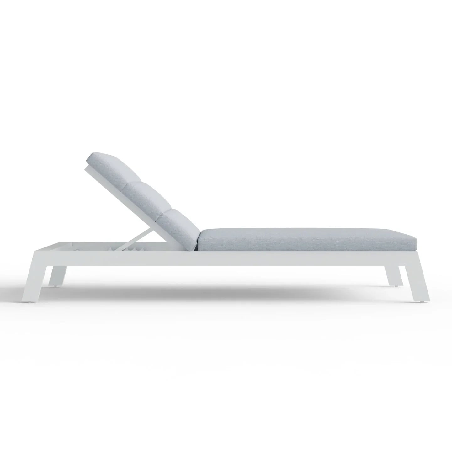 Dasia Outdoor Sun Lounger – White Aluminium Garden Recliner