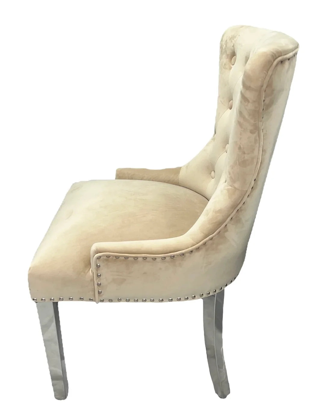 Louis Marble Dining Table With Chelsea Lion Knocker Velvet Chairs