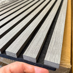 Acoustic Premium wooden wall Slatted Panel 2400mm x 600mm x 17mm in Rose wood grey