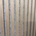 Oak on Grey felt Acoustic Premier 3 Sided wooden wall Panel 2400mm x 640mm x 21mm
