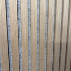 Oak on Grey felt Acoustic Premier 3 Sided wooden wall Panel 2400mm x 640mm x 21mm