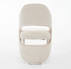 Pair of 2 Santorini Dining Chairs Cream Plush Velvet Chrome Legs