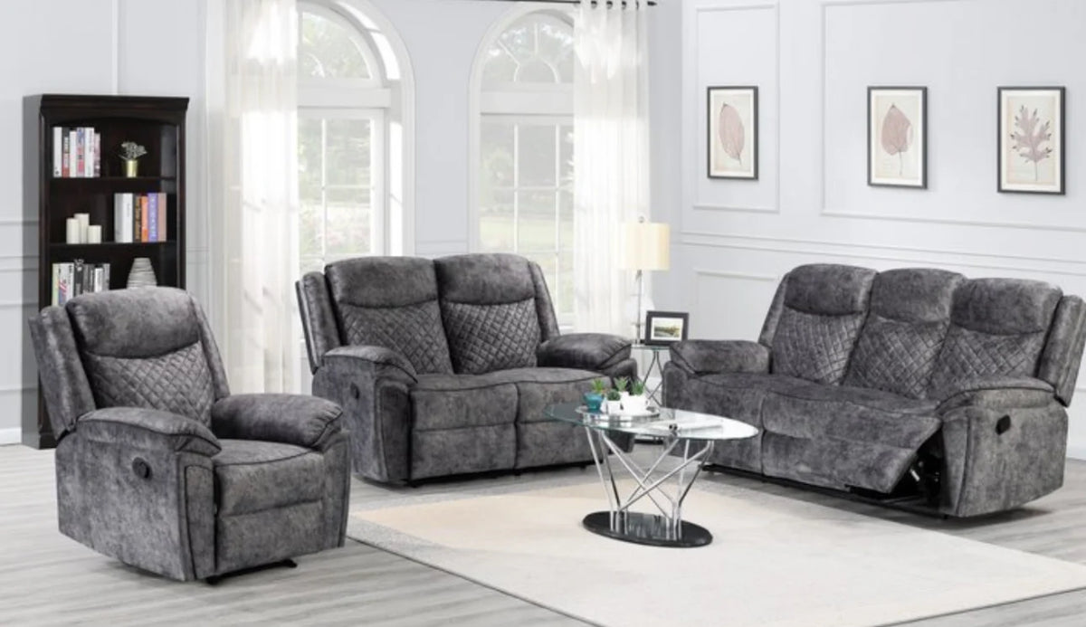NORMANDY RECLINER Sofa - Available in Silver Grey - 3 Seater Recliner Sofa , 2 Seater Recliner , 1 Seater Recliner Chair