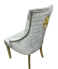 Pair Of 2 Roma Silver Gold Dining Chairs
