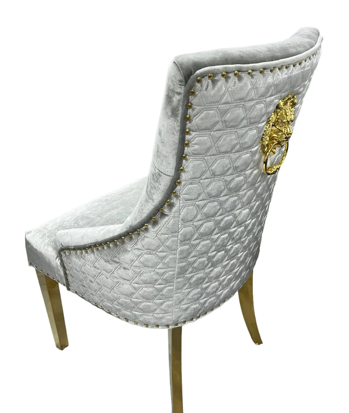 Pair Of 2 Roma Silver Gold Dining Chairs