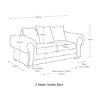 Milan 3 + 2 Seater Fabric Sofa Set Scatter back