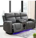Rio 3 Seater Recliner Sofa - 2 Seater Recliner Sofa Electric Grey