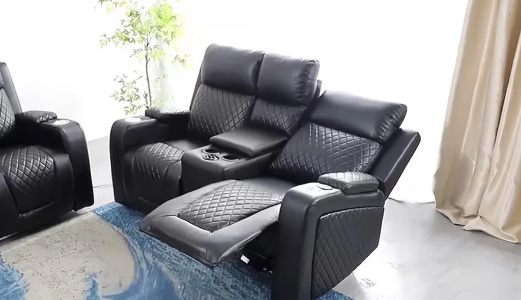 Rio 3 Seater Recliner Sofa Electric- 2 Seater Recliner Sofa Electric Black