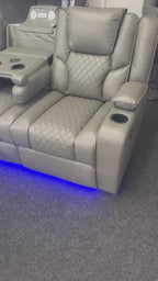 Electric Leather Recliner Grey Roma - 3 Seater Recliner Sofa - 2 Seater Recliner Sofa