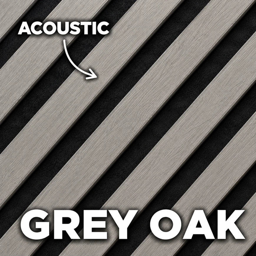 Premium Acoustic Wall Panels – Wooden Slatted Felt Back Panel 2400mm x 600mm x 17mm (1.44m²)
