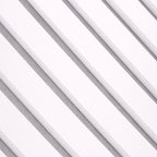 White on white felt back Acoustic Premium slatted wooden wall Panels 2400mm x 640mm x 21mm