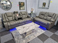 Electric Leather Recliner Grey Roma - 3 Seater Recliner Sofa - 2 Seater Recliner Sofa