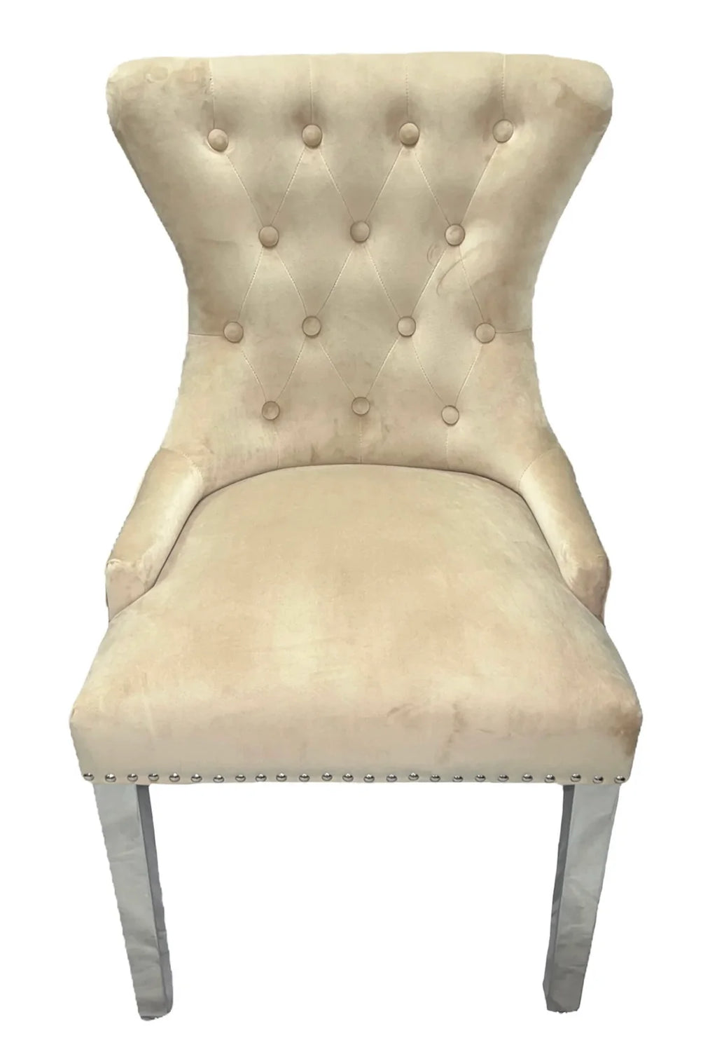 Louis Marble Dining Table With Chelsea Lion Knocker Velvet Chairs