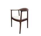 Ferno Walnut Dining Chair in Oatmeal Boucle – Wooden Frame Upholstered Seat
