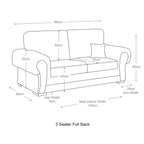Milan 3 + 2 Seater Fabric Sofa Set Full back
