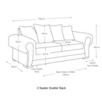 Milan 3 + 2 Seater Fabric Sofa Set Scatter back