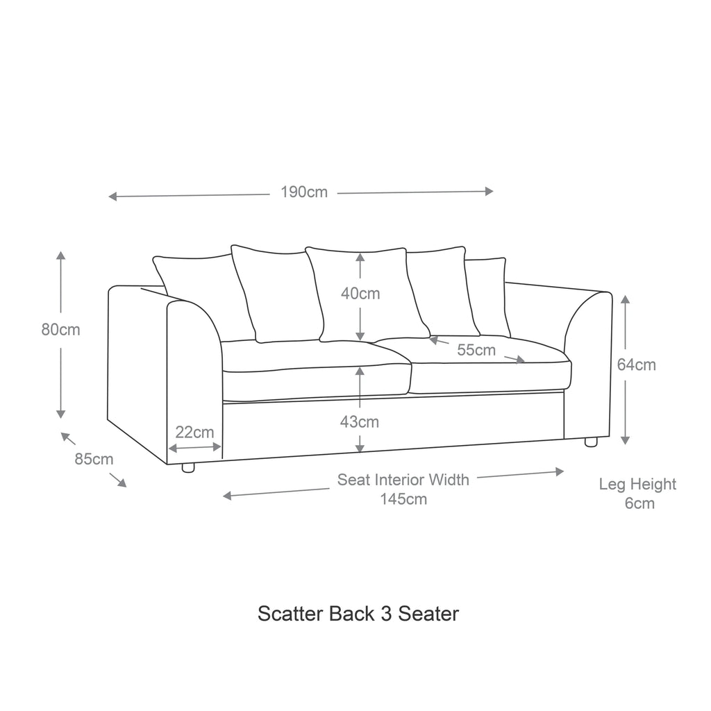 Byron Dundee Grey Fabric Sofa Suite