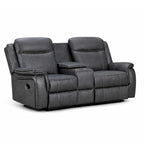 Tara Reclining 2 Piece Sofa Suite Grey Leather Look Fabric 3 + 2