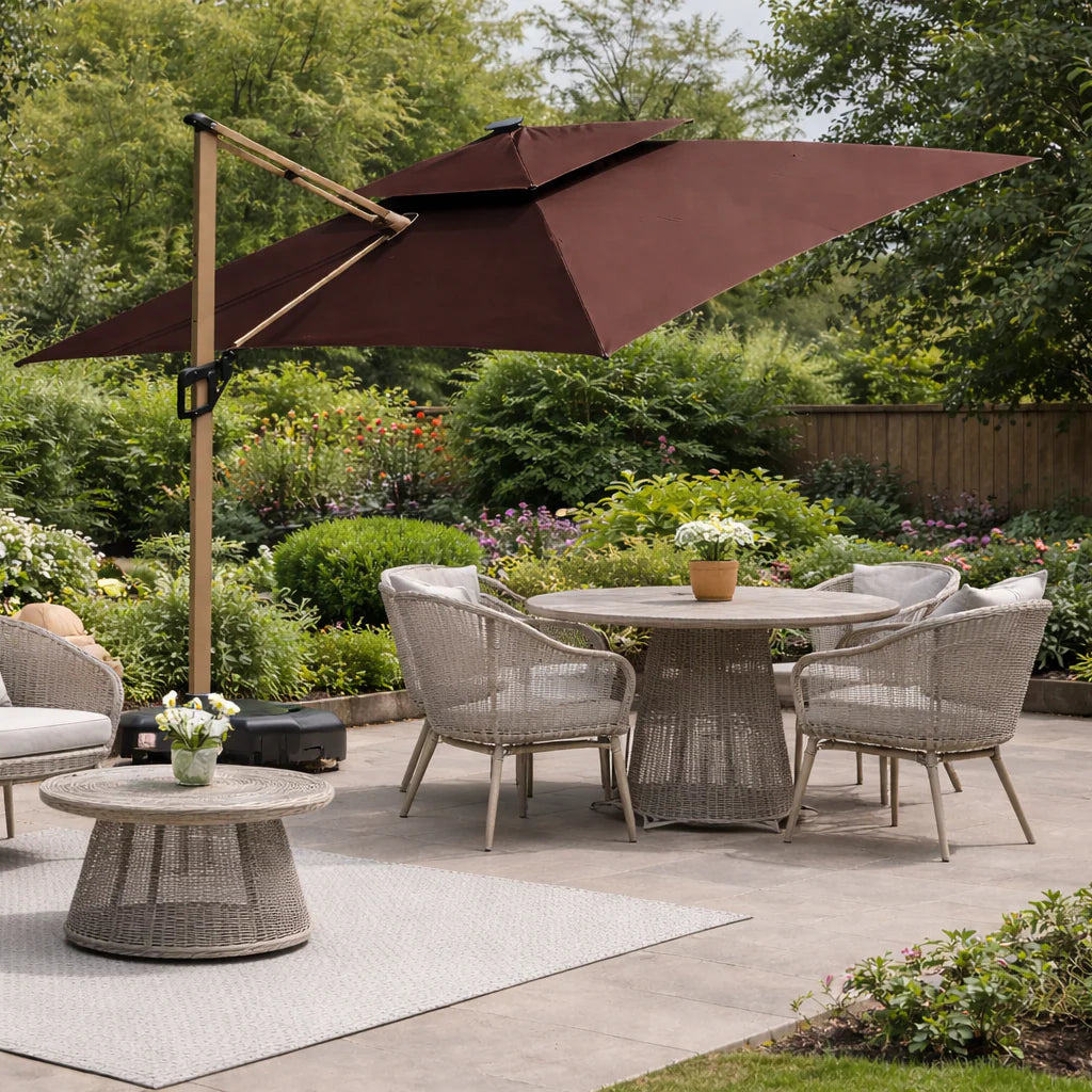 Camber 3m Cantilever Parasol with Solar LED Lights – Outdoor Garden Parasol UK