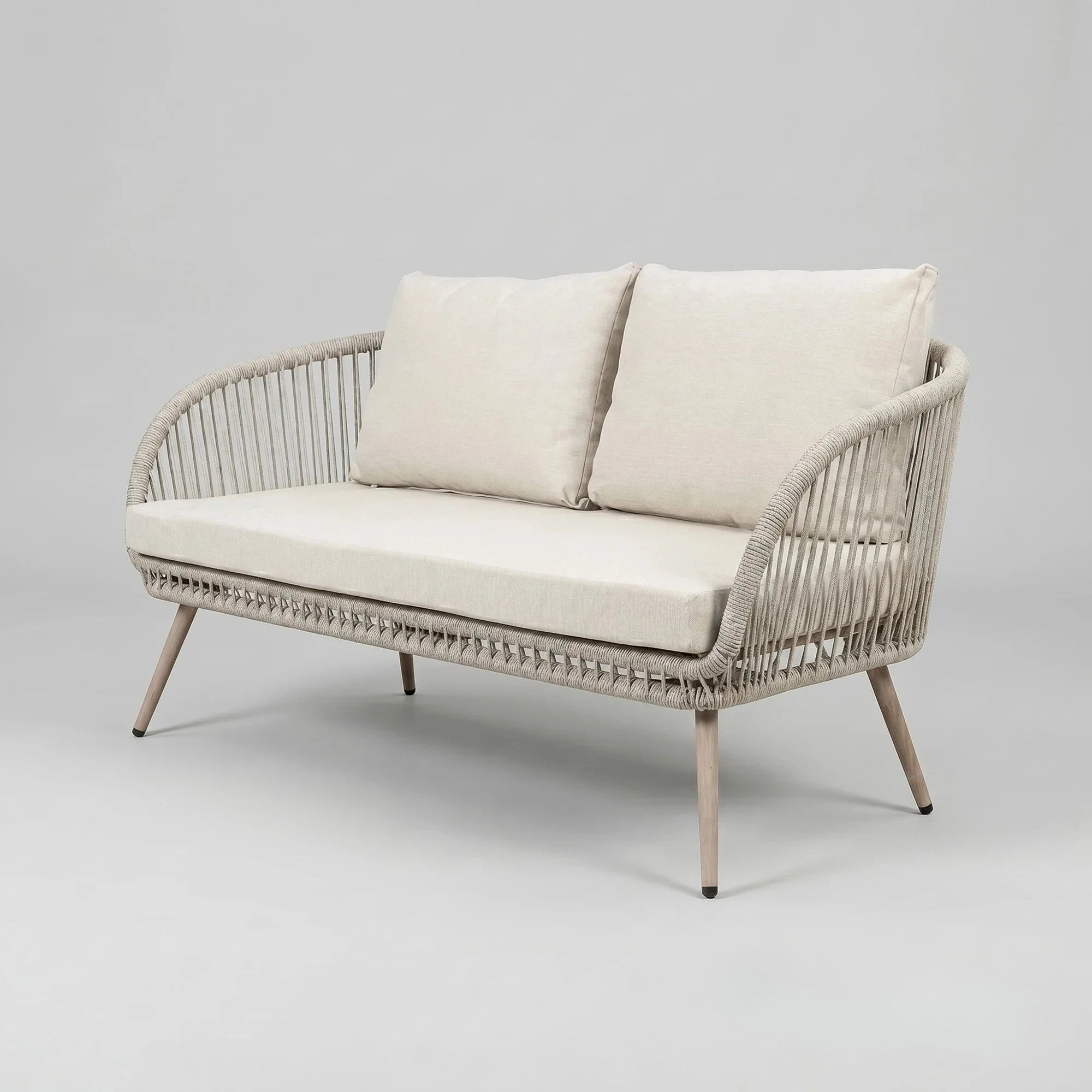 Cove 4 Seater Garden Lounge Set – Natural Polyrattan Outdoor Sofa Set UK