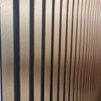 Gold/Black PVC Slatted Wall Panels UK – Waterproof Decorative Wood Effect Finish
