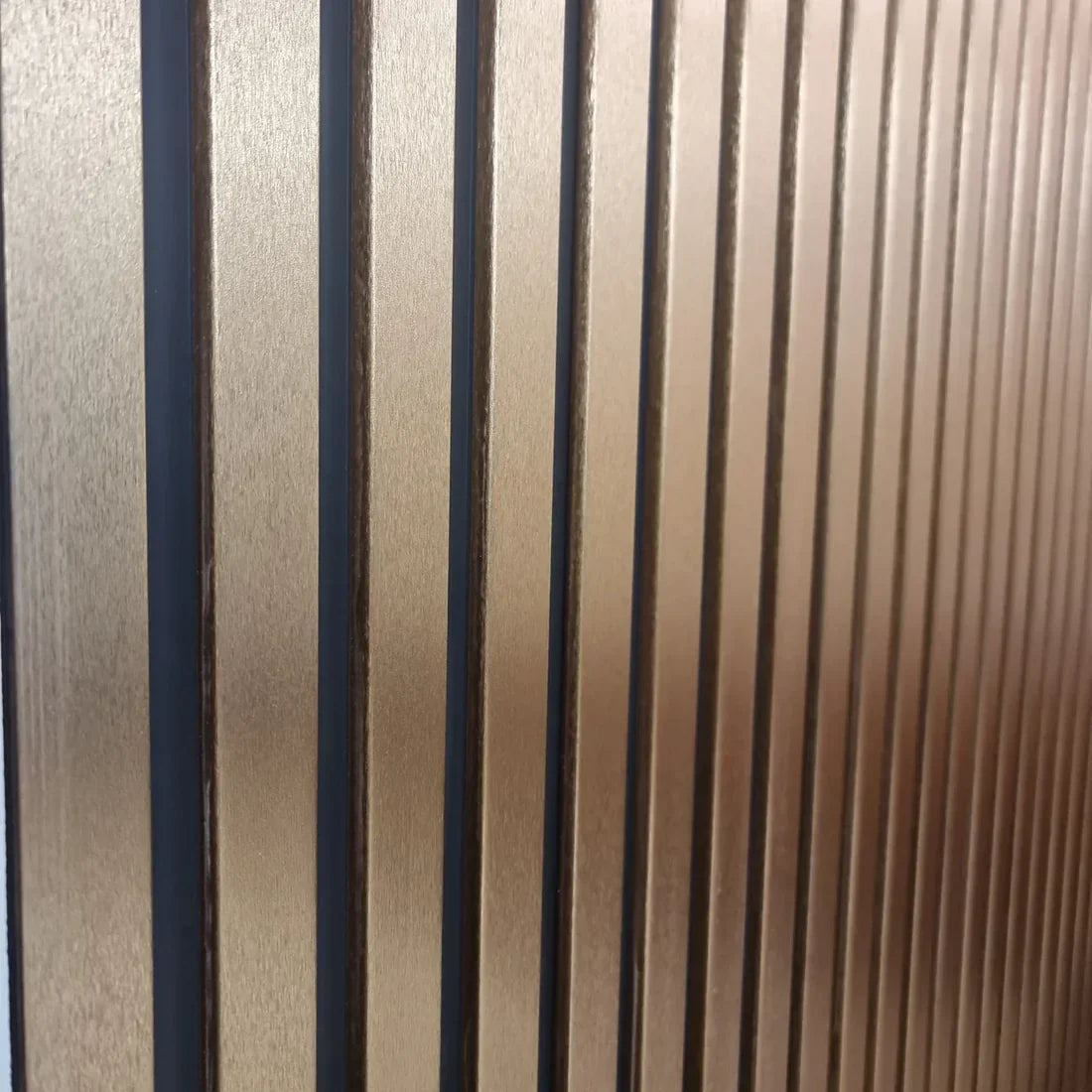 Gold/Black PVC Slatted Wall Panels UK – Waterproof Decorative Wood Effect Finish