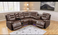 Halifax Electric Corner Recliner Sofa with Bluetooth Speakers, Wireless Charger, USB & LED Lights – Luxury Leather Corner Sofa