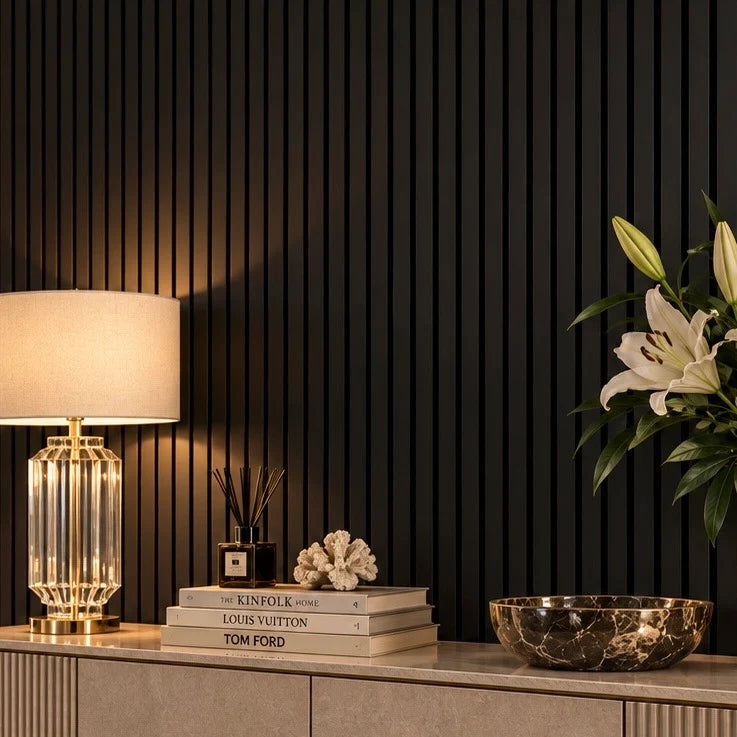 Acoustic Black oak charcoal Premium wooden wall Panel 2400mm x 600mm