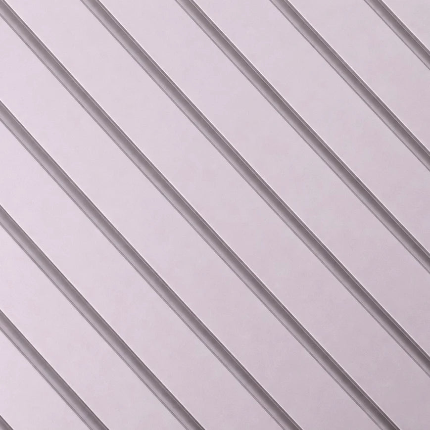 Wide White on White 3 sided Felt Acoustic Premium slatted wooden felt back wall Panels 2400mm x 600mm - x1 Panel