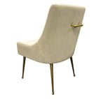 Milan Ivory Dining Chair Gold Legs