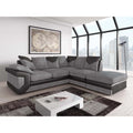 Dino Fabric and Leather Trim Corner Sofa