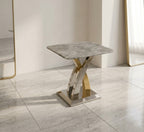 Lucy Side Table with Silver & Gold Legs – Luxury Modern End Table